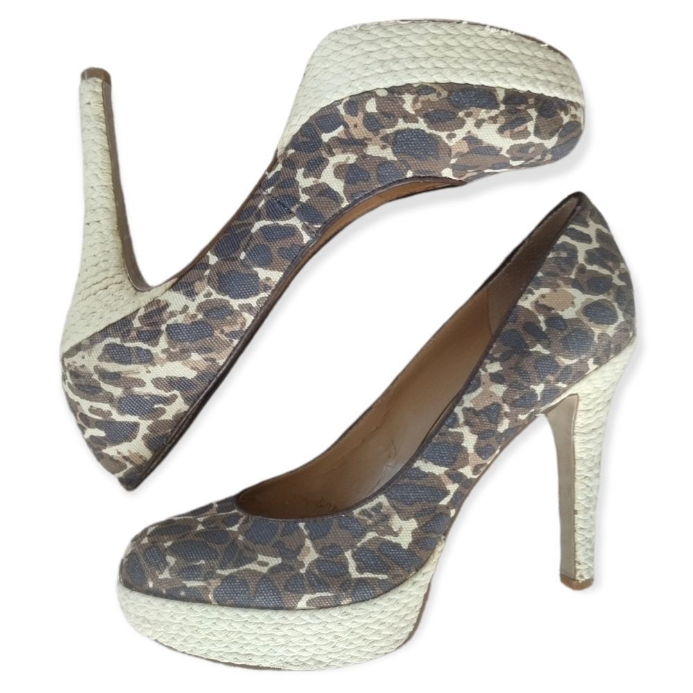Nine West Leapord Print Platform Heels
